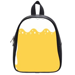 Beer Foam Yellow White School Bags (small)  by Mariart