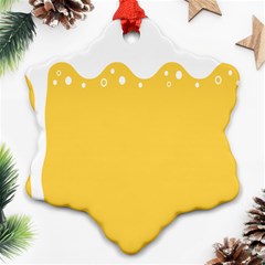 Beer Foam Yellow White Snowflake Ornament (two Sides) by Mariart