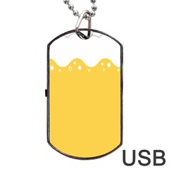 Beer Foam Yellow White Dog Tag Usb Flash (one Side) by Mariart