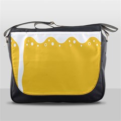 Beer Foam Yellow White Messenger Bags