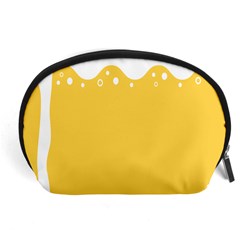 Beer Foam Yellow White Accessory Pouches (large)  by Mariart