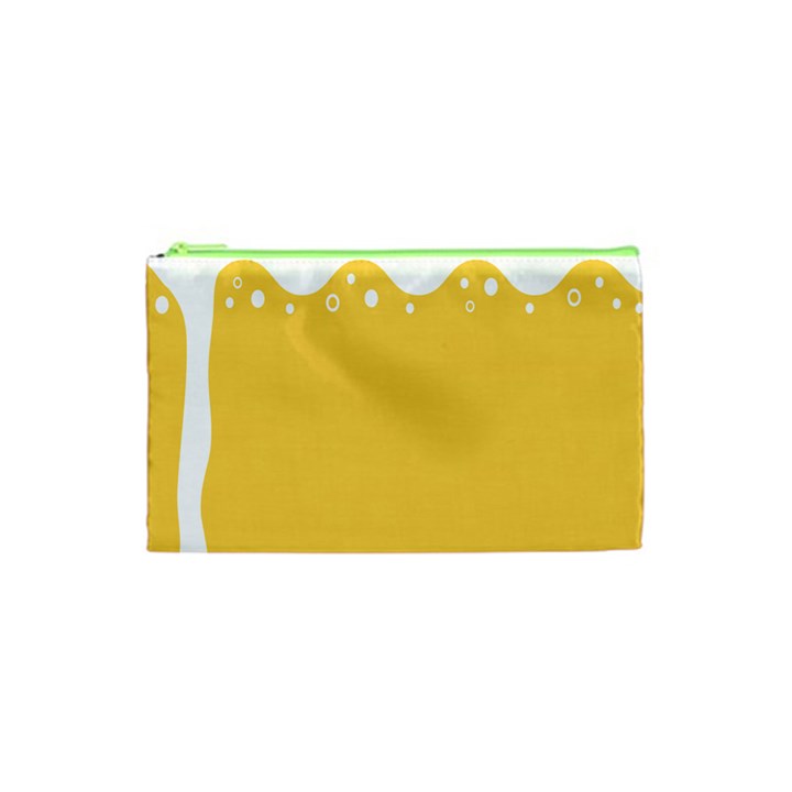 Beer Foam Yellow White Cosmetic Bag (XS)