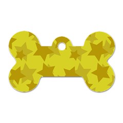 Yellow Star Dog Tag Bone (two Sides) by Mariart