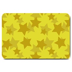 Yellow Star Large Doormat  by Mariart