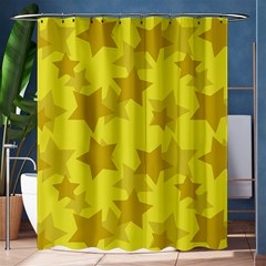 Yellow Star Shower Curtain 60  X 72  (medium)  by Mariart