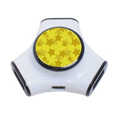 Yellow Star 3-port Usb Hub by Mariart