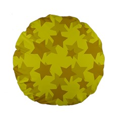 Yellow Star Standard 15  Premium Round Cushions