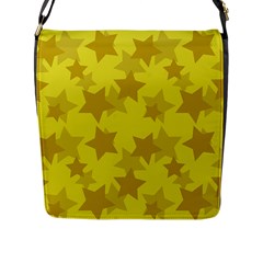 Yellow Star Flap Messenger Bag (l)  by Mariart