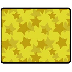 Yellow Star Double Sided Fleece Blanket (medium)  by Mariart