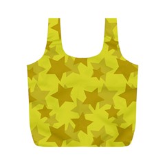 Yellow Star Full Print Recycle Bags (m)  by Mariart