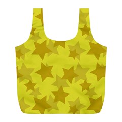 Yellow Star Full Print Recycle Bags (l)  by Mariart