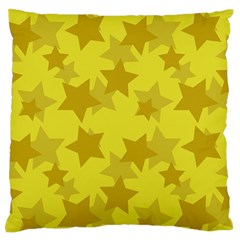 Yellow Star Large Flano Cushion Case (one Side) by Mariart