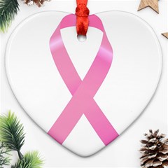 Breast Cancer Ribbon Pink Ornament (heart) by Mariart