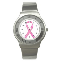 Breast Cancer Ribbon Pink Stainless Steel Watch by Mariart