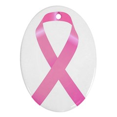 Breast Cancer Ribbon Pink Oval Ornament (two Sides) by Mariart