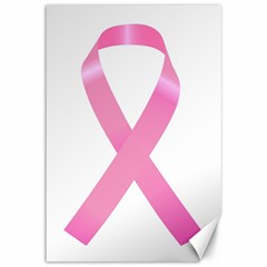 Breast Cancer Ribbon Pink Canvas 12  X 18   by Mariart