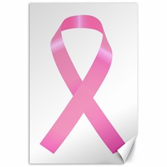 Breast Cancer Ribbon Pink Canvas 24  X 36  by Mariart