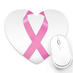 Breast Cancer Ribbon Pink Heart Mousepads by Mariart