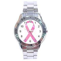 Breast Cancer Ribbon Pink Stainless Steel Analogue Watch by Mariart