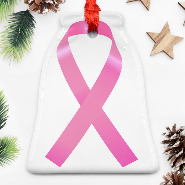 Breast Cancer Ribbon Pink Bell Ornament (Two Sides)