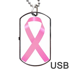 Breast Cancer Ribbon Pink Dog Tag Usb Flash (one Side) by Mariart