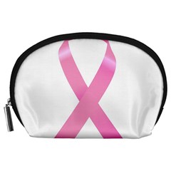 Breast Cancer Ribbon Pink Accessory Pouches (large)  by Mariart