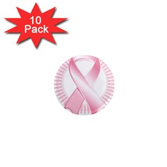 Breast Cancer Ribbon Pink Girl Women 1  Mini Magnet (10 Pack)  by Mariart