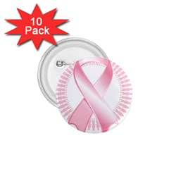 Breast Cancer Ribbon Pink Girl Women 1 75  Buttons (10 Pack) by Mariart