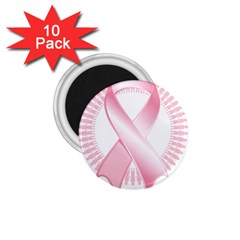 Breast Cancer Ribbon Pink Girl Women 1 75  Magnets (10 Pack)  by Mariart