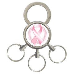 Breast Cancer Ribbon Pink Girl Women 3-ring Key Chains by Mariart