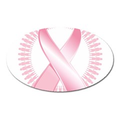 Breast Cancer Ribbon Pink Girl Women Oval Magnet by Mariart