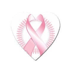 Breast Cancer Ribbon Pink Girl Women Heart Magnet by Mariart