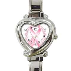 Breast Cancer Ribbon Pink Girl Women Heart Italian Charm Watch by Mariart