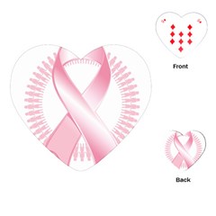 Breast Cancer Ribbon Pink Girl Women Playing Cards (heart)  by Mariart