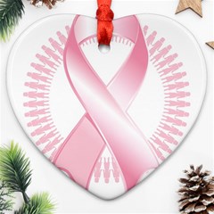 Breast Cancer Ribbon Pink Girl Women Heart Ornament (two Sides) by Mariart