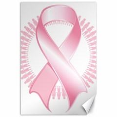 Breast Cancer Ribbon Pink Girl Women Canvas 24  X 36  by Mariart