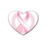 Breast Cancer Ribbon Pink Girl Women Heart Coaster (4 pack)  Front