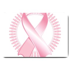 Breast Cancer Ribbon Pink Girl Women Large Doormat  by Mariart