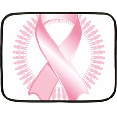 Breast Cancer Ribbon Pink Girl Women Double Sided Fleece Blanket (mini)  by Mariart