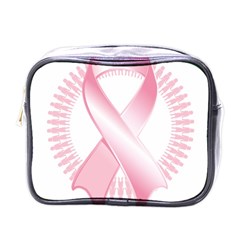 Breast Cancer Ribbon Pink Girl Women Mini Toiletries Bags by Mariart