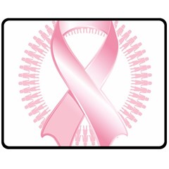 Breast Cancer Ribbon Pink Girl Women Fleece Blanket (medium)  by Mariart