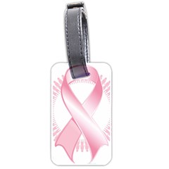 Breast Cancer Ribbon Pink Girl Women Luggage Tags (two Sides) by Mariart