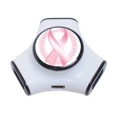 Breast Cancer Ribbon Pink Girl Women 3-port Usb Hub by Mariart