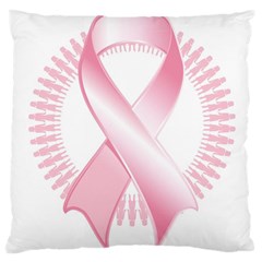 Breast Cancer Ribbon Pink Girl Women Large Cushion Case (one Side) by Mariart