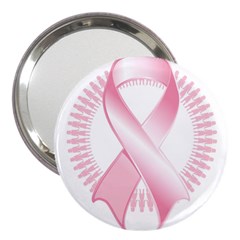 Breast Cancer Ribbon Pink Girl Women 3  Handbag Mirrors by Mariart