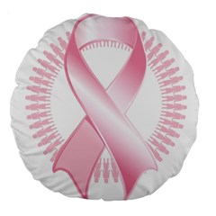 Breast Cancer Ribbon Pink Girl Women Large 18  Premium Round Cushions by Mariart