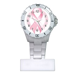 Breast Cancer Ribbon Pink Girl Women Plastic Nurses Watch by Mariart