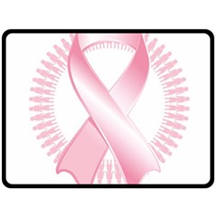 Breast Cancer Ribbon Pink Girl Women Double Sided Fleece Blanket (large)  by Mariart