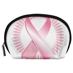 Breast Cancer Ribbon Pink Girl Women Accessory Pouches (large)  by Mariart