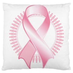 Breast Cancer Ribbon Pink Girl Women Large Flano Cushion Case (two Sides) by Mariart